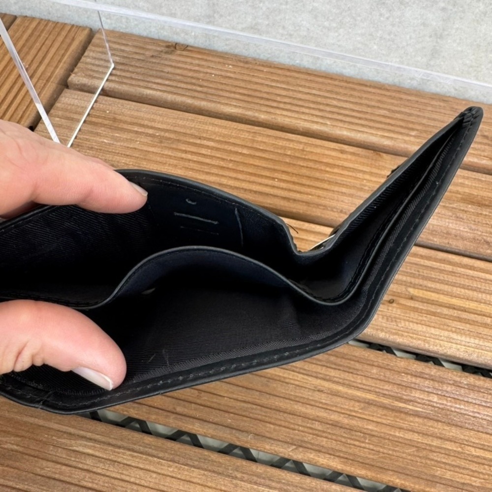 US Navy Black Genuine Leather Mens Trifold Wallet Embossed NWT - Picture 11 of 11